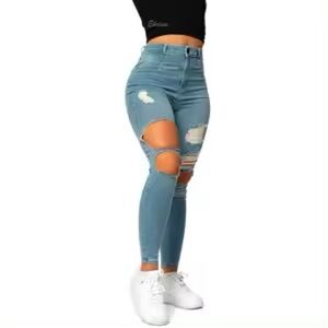 NWT- FitJeans V2 Super Ripped High Wasted, Artic Blue color, size Medium/8